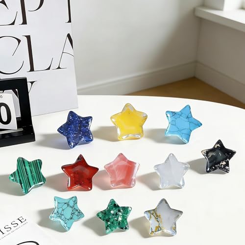 30 Stück Glücksbringer Herz Aus Stein Edelsteine, Heilsteine Herz Kristalle Set, Herz Steine, Liebesherz Natürliche Bunte Kristalle Steine für Meditation, Chakra, Reiki, Energieausgleich, Balancin