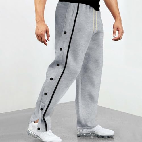 Baggy Sweatpants Men Straight Leg Loose Fit Casual Jogging Running Basketball Button Decor Sports Pants with Pockets2