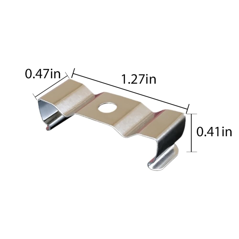 T8 Light Clips - 20 Pack Nickel Steel Brackets -2