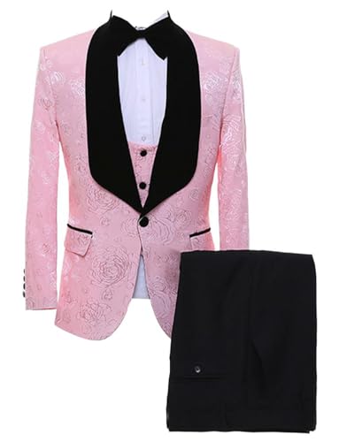 Ensemble de banquet pour homme costume trois pièces jacquard pour briller au mariage