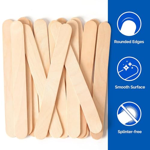 Image of Dr Care Sterile Wood Tongue Depressors, 6 Inch, Disposable Wooden Spatulas for Dental Clinics, Waxing, Hair Removal (400)