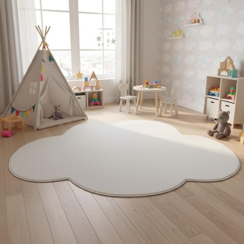 White Ultra Soft Irregular Shaped Rug for Living Room Bedroom Din...