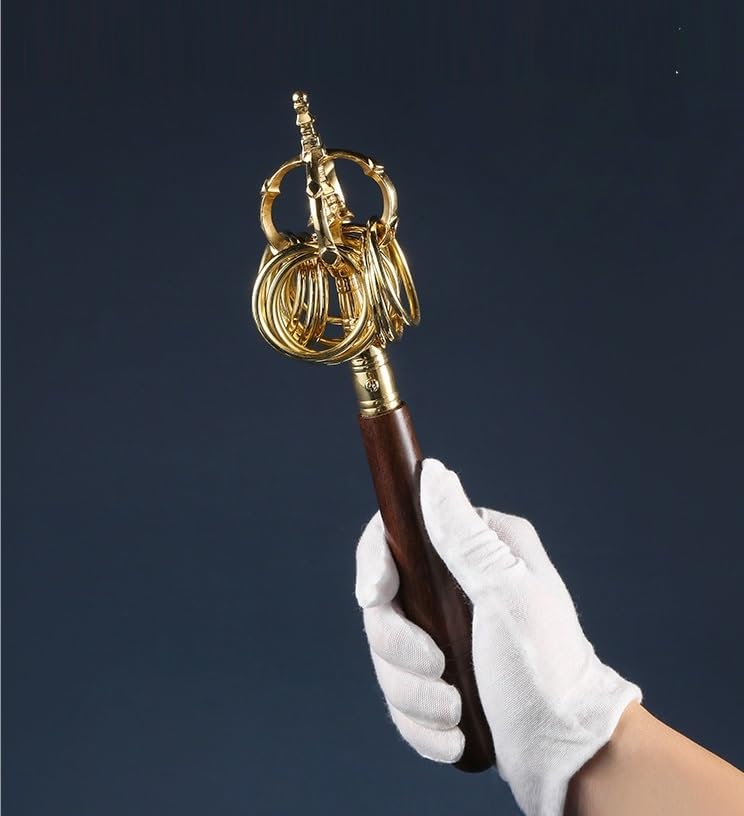 Amazon.co.jp: 密教法具【錫杖】 十二環 錫杖 法杖 禅杖 長さ約28CM