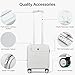 Hanke 16 Inch Underseat Carry On Luggage with Spinner Wheels Hard Shell Suitcases Mini Small Carry On Bag for Airline Approved TSA Luggage Lightweight Travel Suit Case(Smoke White)