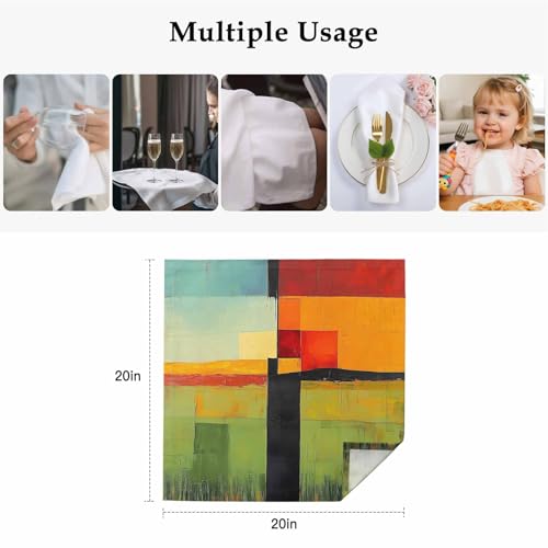 Servilletas de tela cuadradas 50x50 cm pack x4 multicolor miniatura 5
