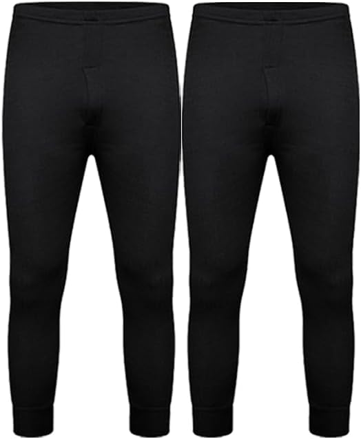 Pantalon thermique long homme DOLCE ENVY lot de 2 sous-vêtements chauds hiver Noir S