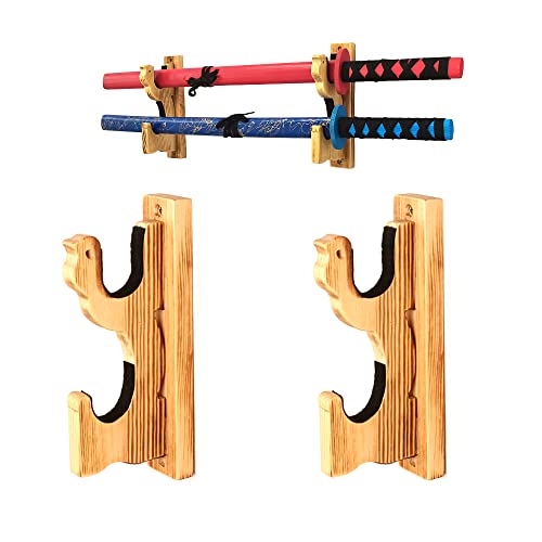 Samurai-Schwertständer, Schwerthalter, Wandmontage, Katana-Halterung, Katana-Wakizashi-Display-Ständer, dekorativer Schwertaufhänger (2 Ebenen) Cover