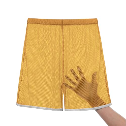ZONBAILON Mens Sexy Shorts Mesh See Through Lounge Hollow Boxer Shorts Transparent