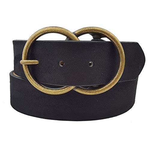Vegan Suede Belt with Double Ring Buckle