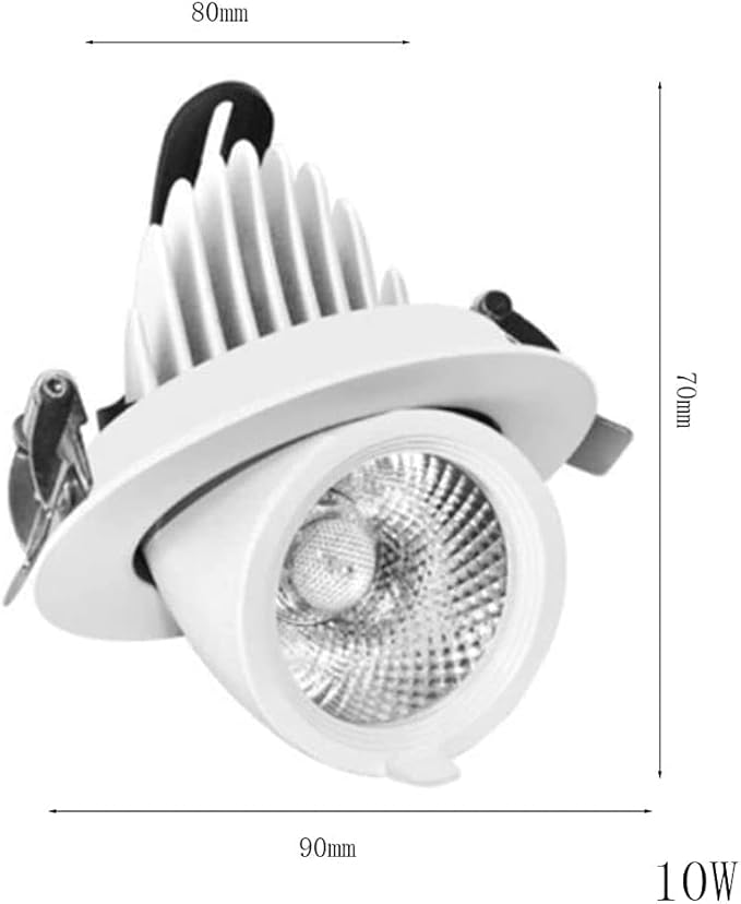 LEGZIT Rotatie 360° Canless Downlight 6 Pack Telescopische Inbouw Plafondspots 10W,12W Retrofit Bull's Eye Lamp Winkelcentrum Plafond Decor-Eenvoudige Installatie photo 3