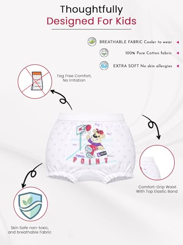 Image of BODYCARE Kids Girls Cotton Bloomers 100% Cotton Multicolor Soft Comfortable | Skin Friendly | Innerwear | (Pack of 3) (Color & Print May Vary)