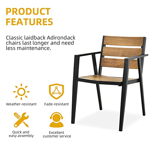 Dwvo Patio Dining Chairs Aluminum Frame Set Of 2 With Armrest For Outdoor Garden And Deck #TOP4