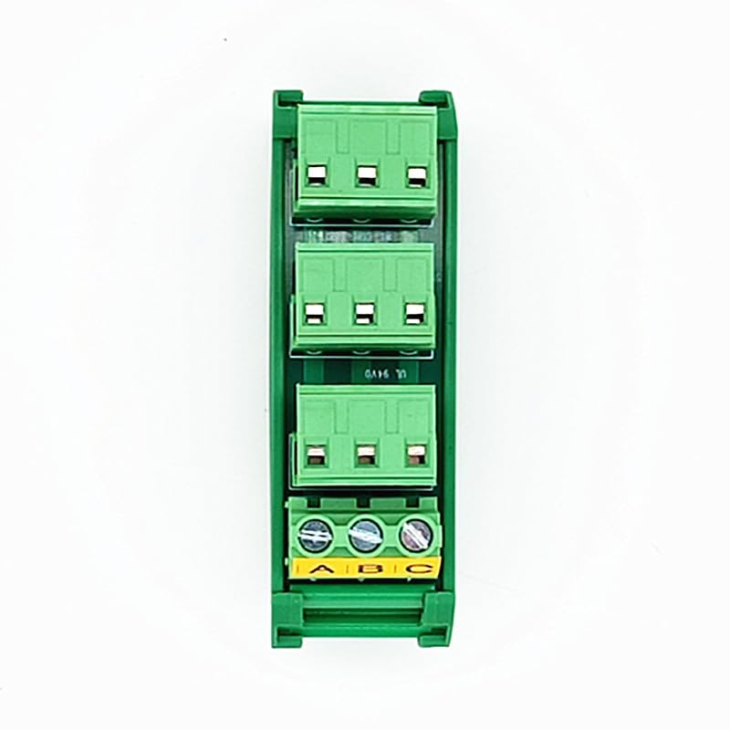 Slim DIN Rail Mount 30A/300V 3x3 Position Pluggable Terminal Block Distribution Module.