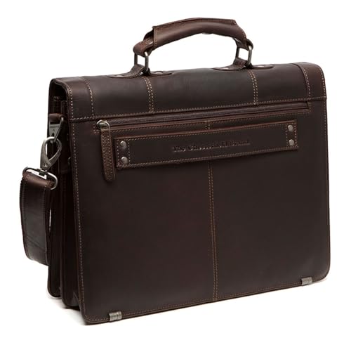 Compartiment pour ordinateur portable bien protégé dans le porte-documents Stuttgart en cuir - 2