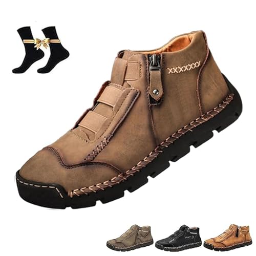 Matufit Shoes for Men, Handcrafted Cowhide Orthopedic Loafers - Wide Toe Box, Slip On Lightweight Shoes