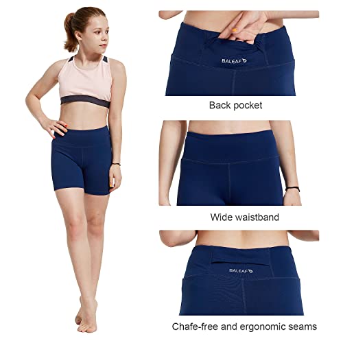 baleaf Girls 4" Volleyball Shorts Kids Athletic Biker Cartwheel Dance Soccer Cheer Running Preppy Teen2