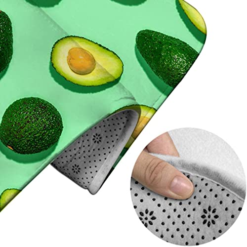 Badezimmerteppich-Set, 3-teilig, Fresh Green Avocado Fitness People Exercise, waschbare Badteppiche, rutschfest, mit Rückenpolster, Konturteppich und Toilettendeckelbezug – Bild 5