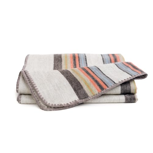Image of QISU Alpaca Wool Blanket Throw | Large, Beautiful, Warm, Variegated | 85 x 65 inches | Ultra-Soft, Hypoallergenic and Breathable | Non-Itchy or Scratchy Fabric (Relaxing Tans)