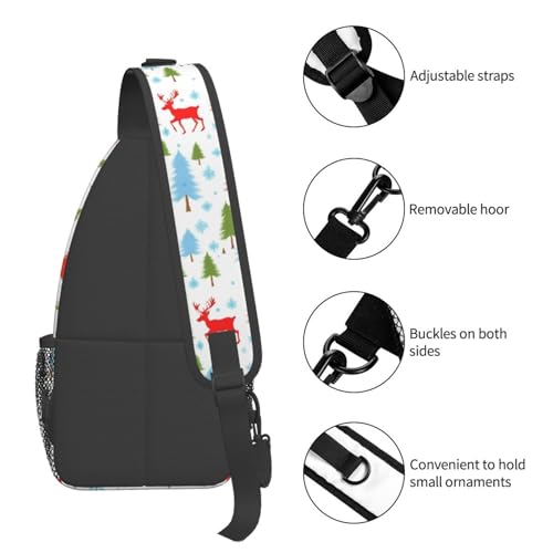 Mochila cruzada para senderismo y viaje con diseño navideño miniatura 5