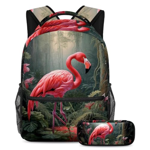 Sac à dos flamant rose grand format pour soulager le dos et organiser les grands cahiers