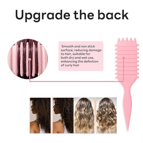 lockenbürste naturlocken, Neueste Wildschwein Borsten Styling Pinsel für lockiges Haar, entwirren und verbessern Locken für Frauen und Männer, Minimieren Ziehen (#2, 135g)