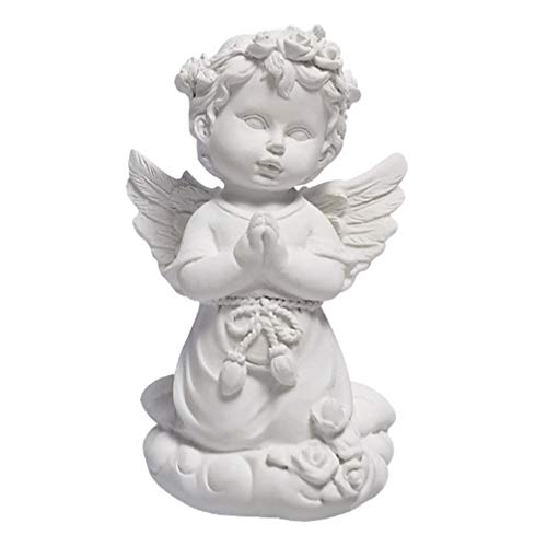 EXCEART Ornement Ange Sculpté en Résine 13X8X7Cm Figurine Ange Gardien Décoration Maison Moderne Cadeau Chrétien pour Bureau Ou Étagère