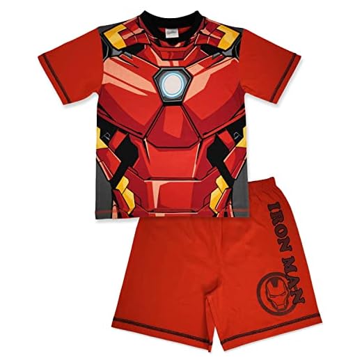Marvel Pijama Corto Ironman Avengers con Parte Delantera Que Brilla en la Oscuridad - 5-6 Años: 116cm