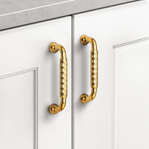Image of Plantex Cabinet Handle /Kitchen Cabinet Door Handle /Wardrobe /96 mm Cupboard Handle /Door Pull-Push Handle for Home /Office - Pack of 2 (Gold)