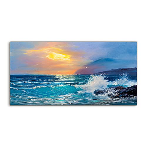 Tableau acrylique sea sunset 120x60cm pour créer une ambiance chambre zen
