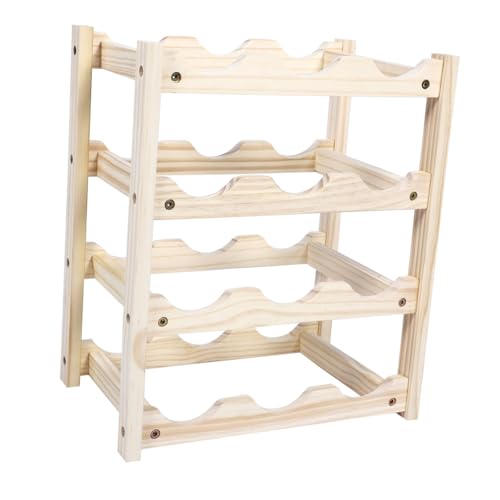Soporte para botellas de vino de madera con base miniatura 6