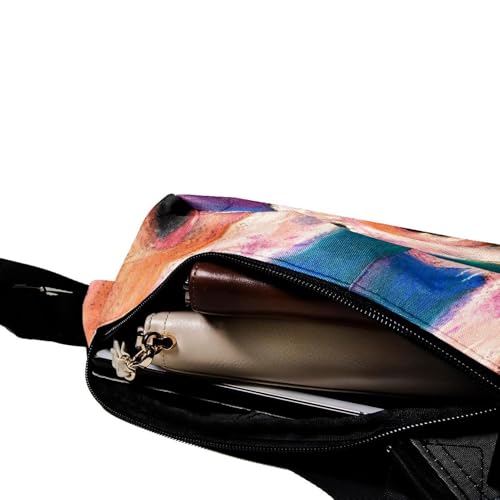 Mochila cruzada unisex multicolor con divertido estampado de cerdo 5