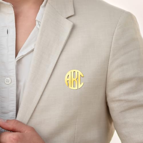 Image of Custom Lapel Pin for Women Men - Name Brooch Pin Personalized Stainless Steel for Wedding Business Party - Gold /Silver /Black Customized Jewelry Gifts
