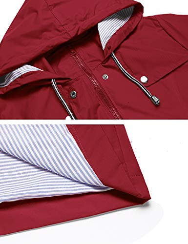 Image of LOMON Raincoat Women Waterproof Long Hooded Trench Coats Lined Windbreaker Travel Jacket S-XXL