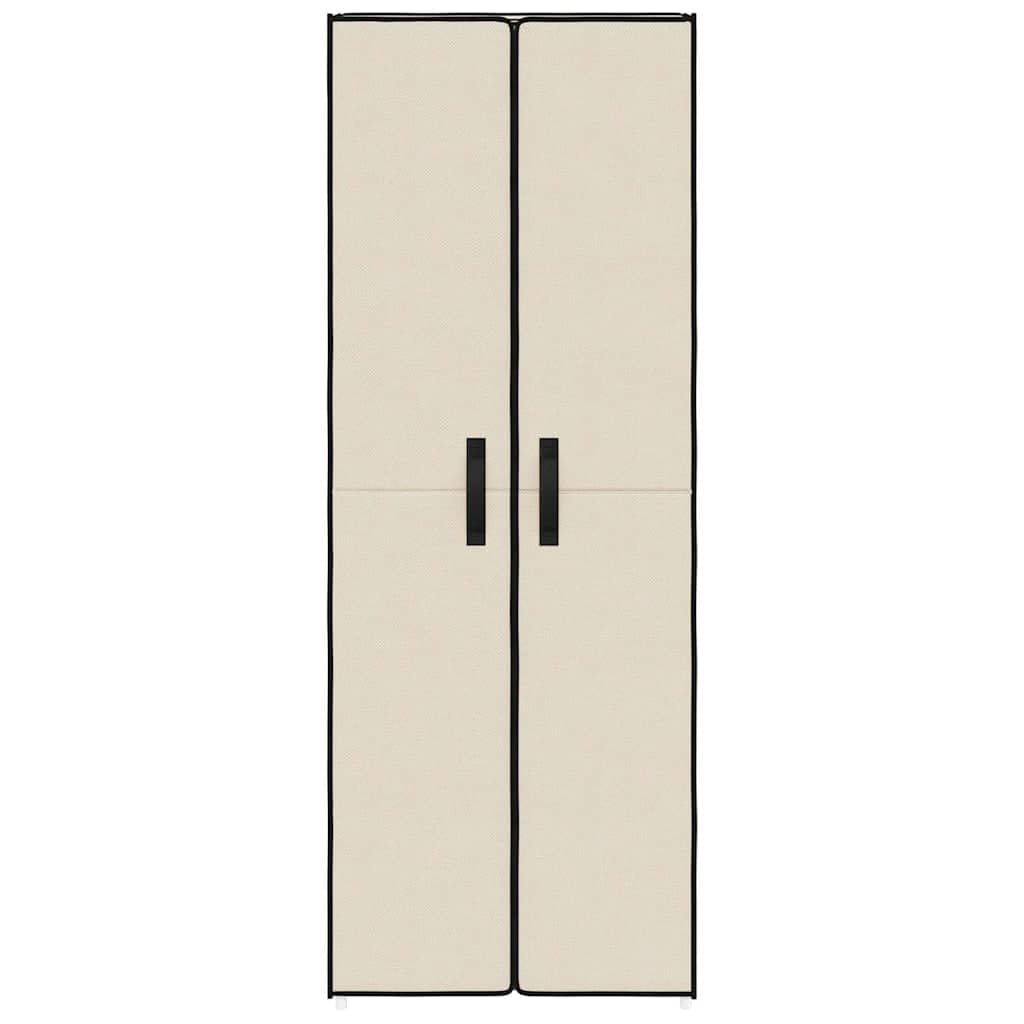 Schuhschrank Creme Stoff mit 10 Böden 60x30x166 cm, Schuhregal platzsparend geschlossen, Aufbewahrungssystem für Flur Diele, Organizer mit stabilem Stahlrahmen, faltbar und stapelbar
