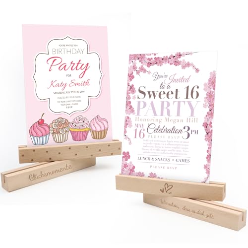 ROYUEXT Holz Kartenhalter Set, Stabiler Kartenhalter 4 Stück mit...