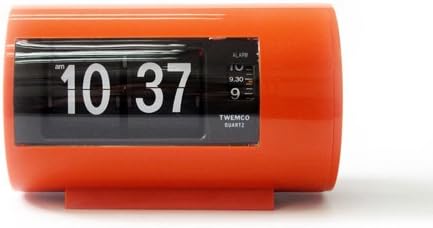 twemco Retro Modern Quartz Movement Alarm Flip Clock Ap28 (Orange)