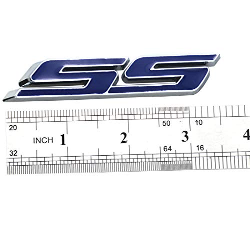 Image of Aimoll 2pcs SS Emblems ABS Sticker 3D Logo Replacement for Impala Cobalt Camaro 2010 2011 2012 2013 2014 2015 2016 2017. (Blue)