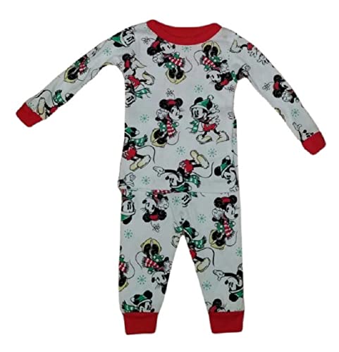 Pyjama 2 pièces Minnie Mickey blanc taille 4T vêtement nuit coton enfant