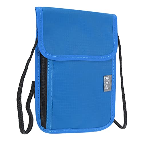 Image of PATIKIL Neck Wallet, Passport Holder Neck Pouch RFID Blocking Waterproof Neck Travel Wallet for Women & Men, Dark Blue