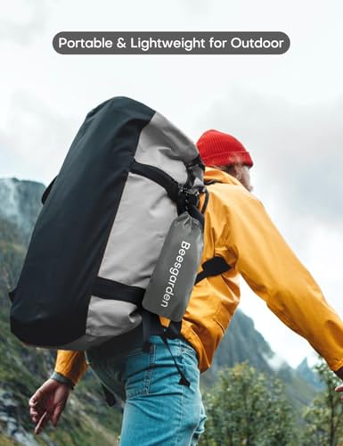 Beesgarden Leichter Wasserdichter Regenponcho mit TPU-Beschichtung, 8000mm Wasserdichte Bewertung, Damen Herren Tragbares Atmungsaktiver Wiederverwendbar Regenjacken für Wandern Angeln Fahrrad Camping