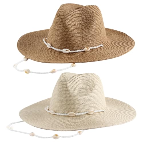 Sombrero Fedora de Playa para Mujer Beige miniatura 4