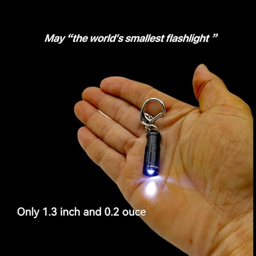 Image of Super Tiny Mini Small Keychain Flashlight, Smallest Bright Long Lifetime Waterproof Key Ring Light Torch for EDC Emergency Dog Walking Sleeping Reading Gift for Student Kids or Parents(e1 aluminium)