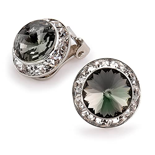 Aretes Clip On de Cristal con Rhinestone Colorido 15mm