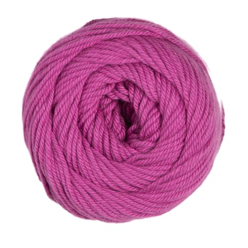 Image of Knit Picks Dishie Pink Worsted Weight 100% Cotton Yarn for Crocheting | 100g of solid colored yarn in Bougainvillea color for dishcloths, machine washable.