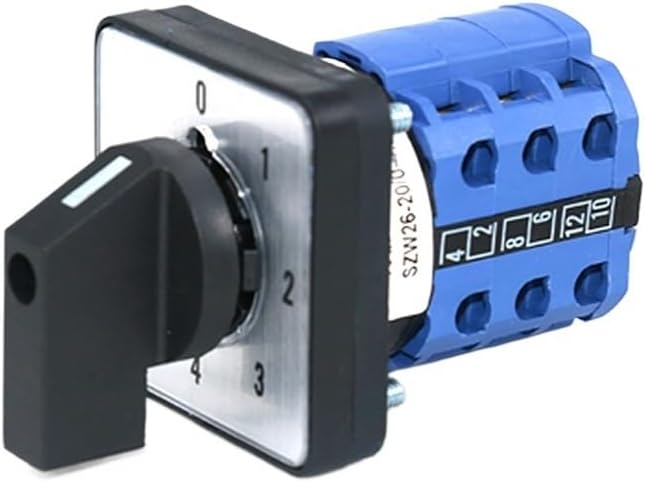 SZW26/LW26-20 20A Three Pole 0-4 Position 48X48mm Panel Silver Transfer Rotary Cam Switch
