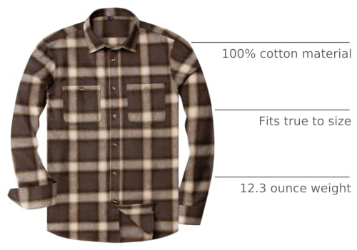 Image of Alimens & Gentle Men's Button Down Regular Fit Long Sleeve Plaid Flannel Casual Shirts
