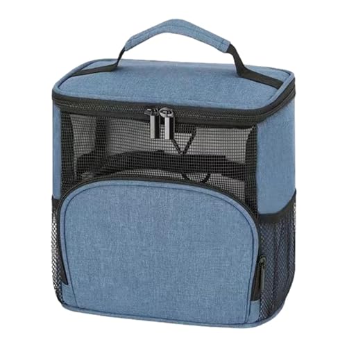 Neceser de malla | Bolsa de viaje transparente a prueba de agua, bolsa de aseo con asa, organizador de bolsas de maquillaje para baño y ducha, bolsa de cosméticos con cremallera, azul marino, Refer to
