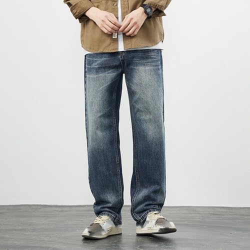 Jeans Pants Trousers Denim Spring and Autumn High Street Retro Non Stretch Nostalgic Trendy Loose Wide Leg2