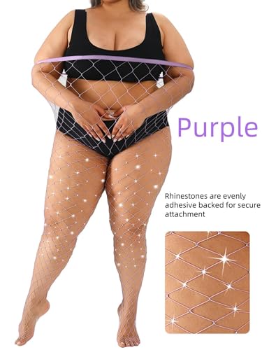 Image of Plus Size Fishnet tights Glitter stockings Sparkly Pantyhose Leggings for women-Big Mesh
