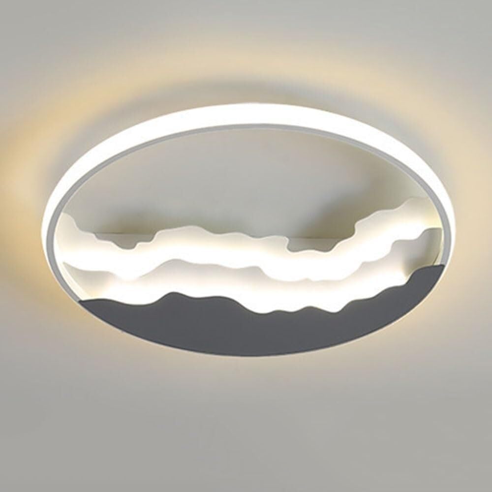 Lámpara de techo LED redonda con forma de nube para crear espacios cálidos y acogedores en casa